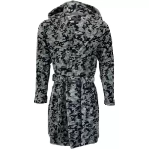 Image of Brave Soul Mens Camo Dressing Gown (M) (Grey Camo)