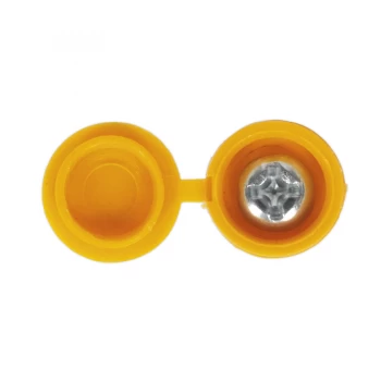 Image of SEALEY NPY50 Number Plate Screw & Flip Cap 4.2 x 19mm Yellow Pack of 50