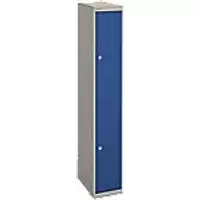 image of Bisley Basic Contract Locker Lockable with 2 Doors CLK182 Steel 305 x 457 x 1802mm Goose Grey & Oxford Blue