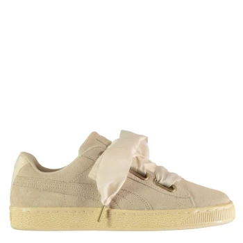 Image of Puma Heart Suede Trainers Ladies - Gold