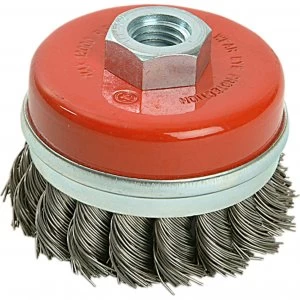 image of Black and Decker X36080 Piranha Twist Knot Wire Cup Brush 65mm M14 Thread