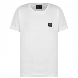 Paul And Shark Junior Boys Basic Badge T Shirt - White