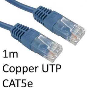 image of RJ45 (M) to RJ45 (M) CAT5e 1m Blue OEM Moulded Boot Copper UTP Network Cable