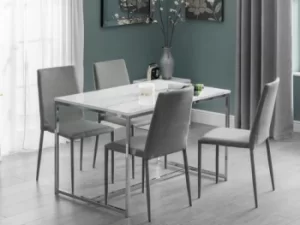 image of Julian Bowen Scala 120cm Marble Effect Dining Table and 4 Jazz Chairs Set