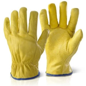 image of Click2000 Quality Lined Drivers Gloves Yellow XL Ref QLDGXL Pack 10 Up