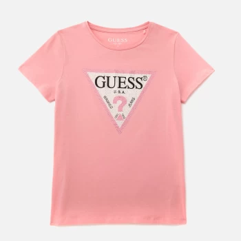 image of Guess Girls Short Sleeve T-Shirt - Pop Gum Pink - 14 Years