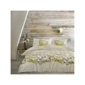Image of Dreams & Drapes Mariposa Butterfly Easy Care Duvet Cover Set, Ochre, Super King