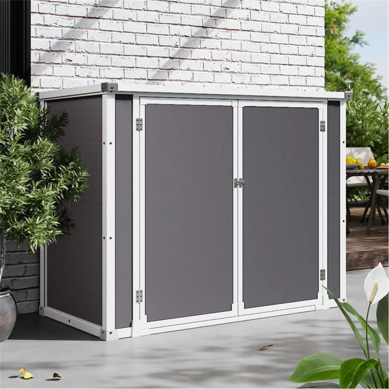 Image of Breeins Outdoor 4x2fts Bicycle Storage Shed Grey Grey M