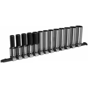 Image of Sealey AK7995 Socket Set Deep 13pc 1/2"Sq Drive Metric - Black Series