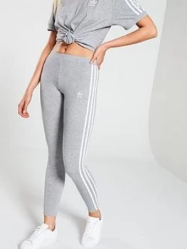 Image of adidas Originals adicolor 3 Stripe Tights - Grey Heather, Size 10, Women