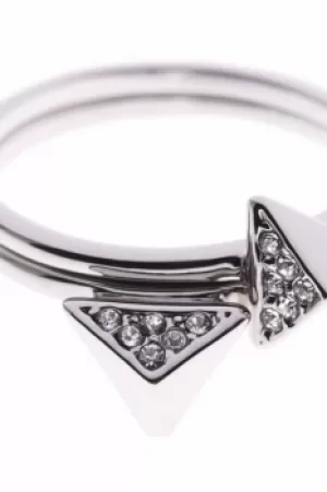 image of Ladies Karen Millen PVD Silver Plated Double Arrow Ring Medium KMJ864-01-02M