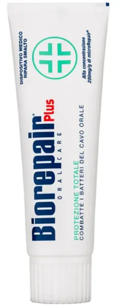 image of Biorepair Oral Care Plus Total Protection Combats Oral Cable Bacteria Toothpaste 75ml