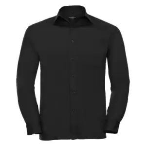 Image of Russell Collection Mens Long Sleeve Shirt (15.5) (Black)
