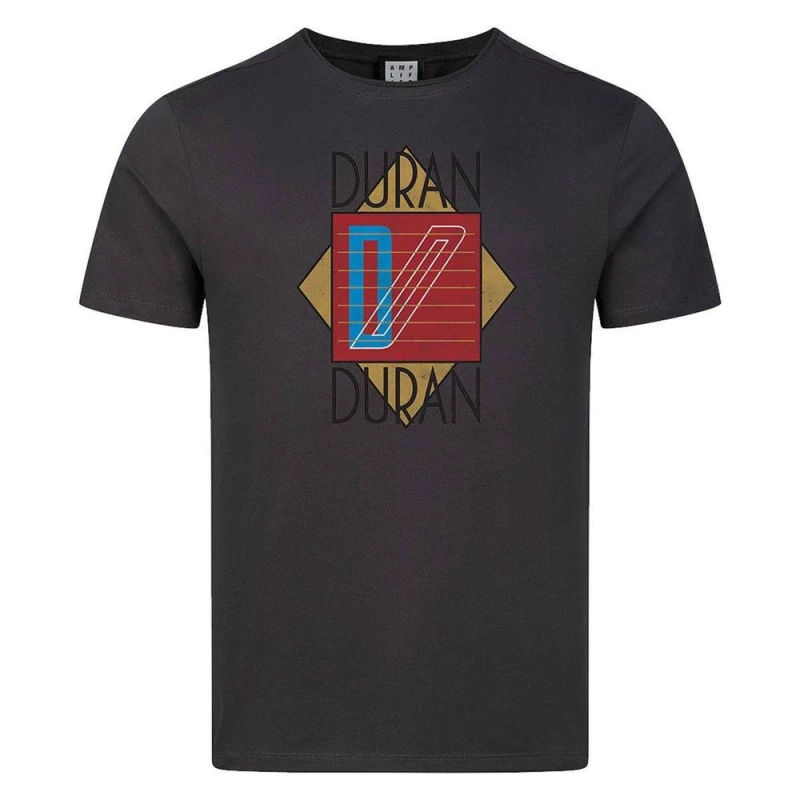 Image of Amplified Mens Duran Duran Logo T-Shirt in Charcoal Size: Large Charcoal Male L