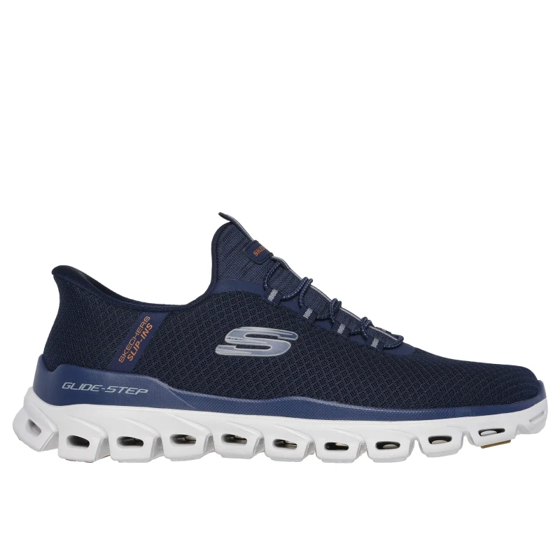 Image of Skechers Men Glide-Step Noxus Trainer in Navy Size: 7 Navy 7 Male 198376620349