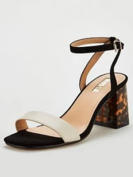 image of Office Millions Heeled Sandals - Black/White