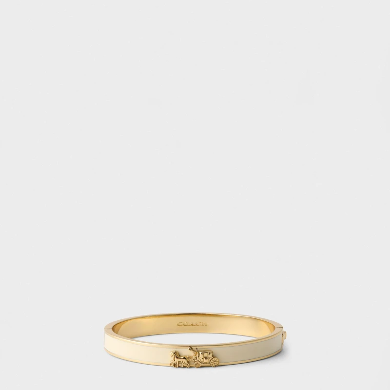 Image of Coach Womens and Horses Enamel Bangle Bangles One Size Gold 75044810000
