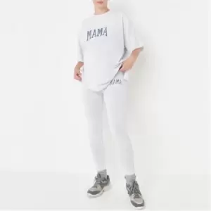 image of Missguided Mama Tshirt and Legging - Grey