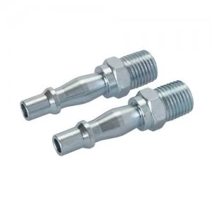 Image of Silverline 1/4" BSP Air Line Coupling Bayonet Male Thread - 2 PACK