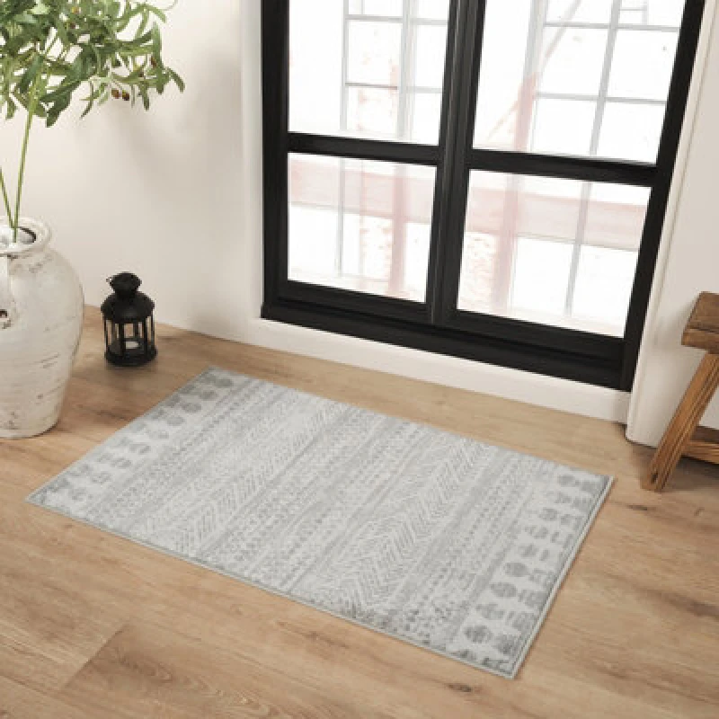 Image of Livabliss Scandi Modern Grey/taupe Louna Area Rug 60 X 90 Cm - Easy Care, Non Shedding, Ideal For Living Room & Bedroom