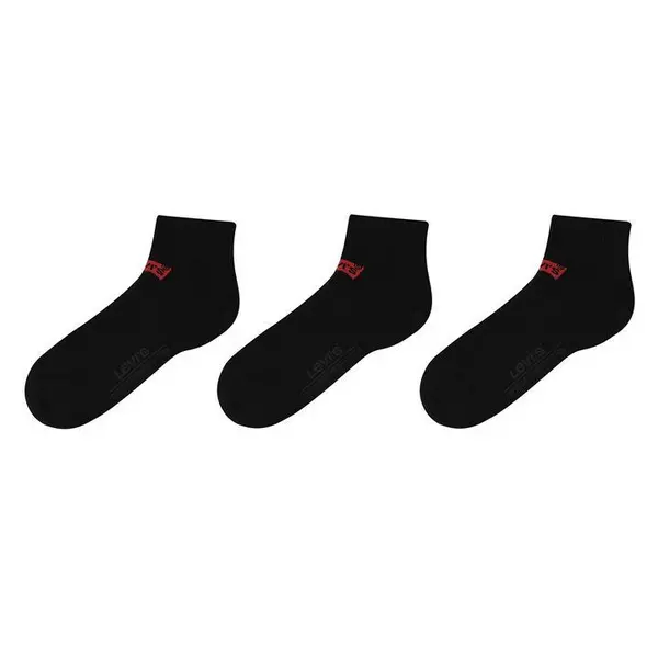 Image of Levis Levis 3 Pack quarter Crew Socks - Black 6 - 12 Months