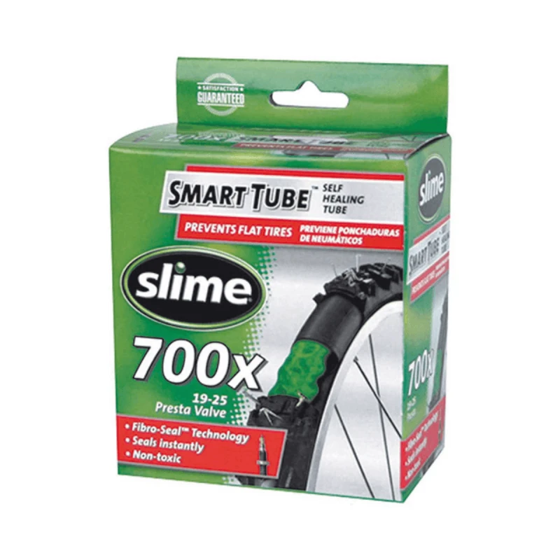 Image of Slime 'Bike Inner Tube' Self Sealing 700c, 19-25mm Tyre, Presta, Road Bike Green