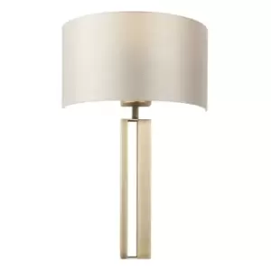 image of Macerata Wall Lamp Matt Antique Brass Plate & Mink Satin Fabric