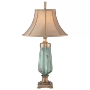 Image of Monteverde 1 Light Table Lamp Ceramic, Green, Aged Brass, E27