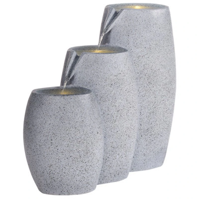 Image of Beliani Garden Water Feature Arkle LED Grey