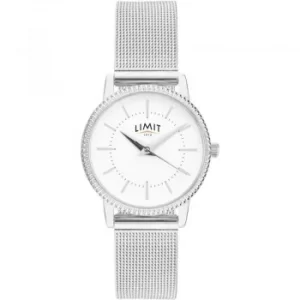 image of Ladies Silver Coloured Mesh Bracelet Watch