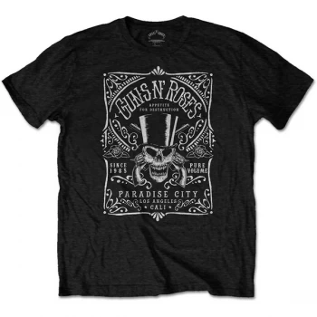 Image of Guns N' Roses - Bourbon Label Unisex Large T-Shirt - Black