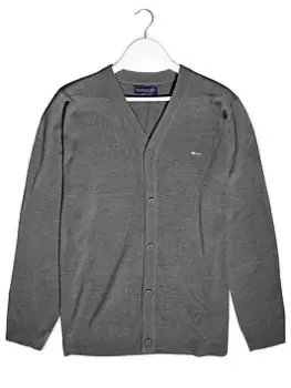 Image of BadRhino Essential Knitted Cardigan - Grey, Size 5-6Xl, Men