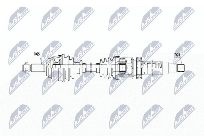 Image of NTY NPW-FR-168 Drive shaft Manual Transmission, Front Axle Right Drive Shaft (13)