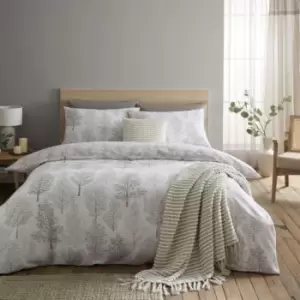 Image of Catherine Lansfield Wilda Tree Natural Duvet Set - King, Cotton