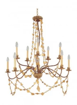 image of 10 Light Chandelier Gold Finish, E14