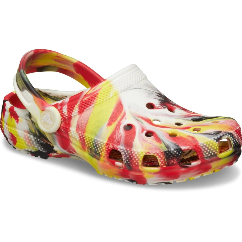 Image of Crocs Classic Marbled Toddler, Orange, Size 6 Younger Orange WHIWJ Unisex 6 Younger
