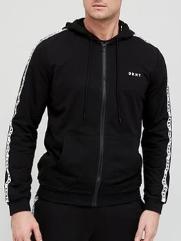 Image of DKNY Kings Long Sleeve Hooded Top - Black Size XL Men