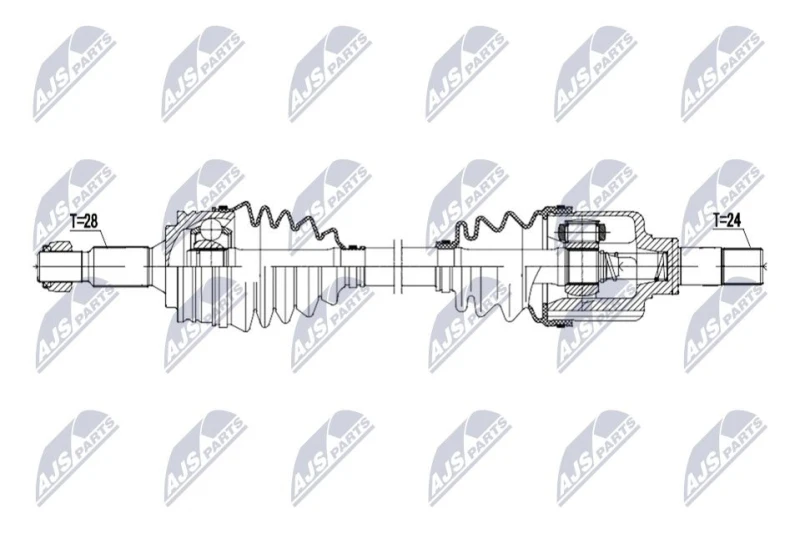 Image of NTY NPW-PE-131 Drive shaft Manual Transmission, Front Axle Left Drive Shaft (13)