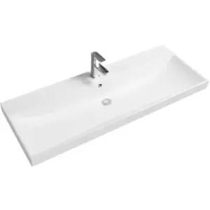 Image of Thick-Edge 5409 Ceramic 120.5cm Inset Basin with Scooped Full Bowl