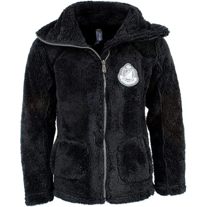 Image of Girl's fleece jacket Peak Mountain coral sherpaGasana Noir Female 16 ans