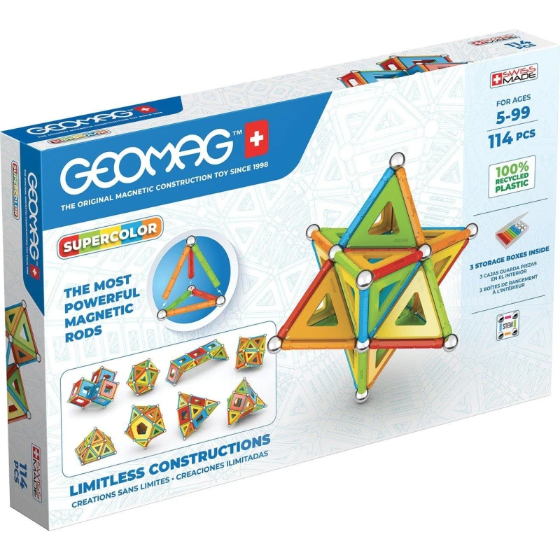 Image of Geomag Magnetic Supercolor Panel - 114 Pieces Multi