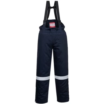 Image of Portwest - FR58NARM - sz M FR Anti-Static Winter Salopettes - Navy