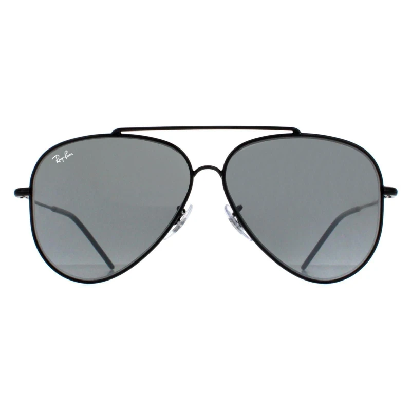 Image of Ray-Ban Ray-Ban Men Aviator Black Silver Mirror RB0101S Aviator Reverse Black One Size Male 8056597919050