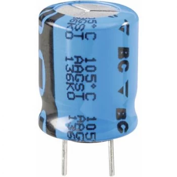 image of Vishay 2222 136 61101 Electrolytic capacitor Radial lead 5mm 100 50 V 20 x H 10 mm x 12mm