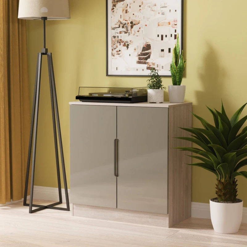 Image of Ready Assembled 2 U Lucca 2 Door Cabinet (Ready Assembled) in Grey Grey Unisex