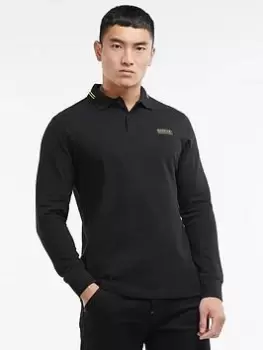 image of Barbour International Legacy Tipped L/s Polo - Black, Size S, Men