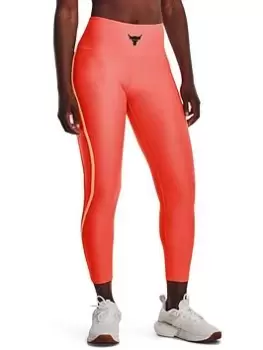 image of Under Armour Project Rock High Ankle Legging - Orange, Size S, Women