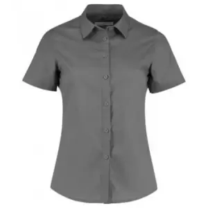 Image of Kustom Kit Womens/Ladies Short Sleeve Tailored Poplin Shirt (6) (Graphite)