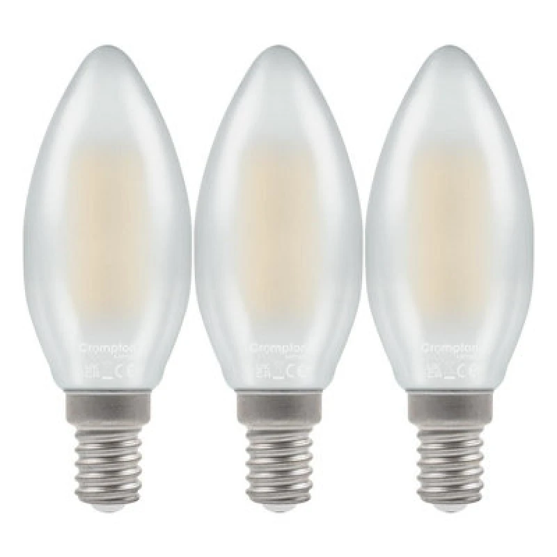 Image of Crompton Lamps LED Candle 5.9W E14 Dimmable Filament Warm White Pearl
