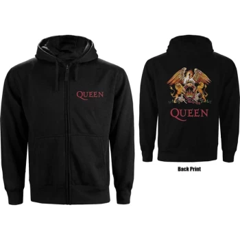 image of Queen - Classic Crest Unisex Small Hoodie - Black